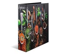 HERMA Carpeta A4 con especias, 7 cm de ancho, para escribir y archivar, diseño de cocina, libro de recetas con acabado brillante e impresión interior para recetas de cocina