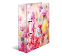 HERMA Carpeta A4 con flores rosas, 10 piezas, 7 cm de ancho, archivador infantil con diseño de plantas, archivador de palanca colorido con impresión interior para niños y niñas