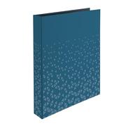 HERMA Carpeta de anillas tamaño A4, color azul, 4 anillas, lomo de 46 mm, carpeta delgada con patrón, impresión interior y acabado suave al tacto, carpeta de archivo y organizador de archivos de