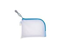 HERMA 20025 Bolsillo con Cremallera, Estuche de Viaje A6 Azul Transparente, pequeño Bolsillo con Cierre con Cremallera, Neceser para teléfono móvil, Cable de Carga, cosméticos, bolígrafos, Llaves