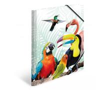 Herma: Carpeta elástica con estampado de aves tropicales, A4