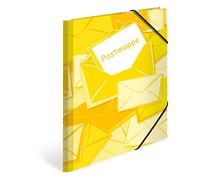 HERMA Carpeta infantil A4 Juris amarilla de cartón, carpeta de cartera con motivo, banda elástica, solapas interiores e impresión interior para niños y niñas