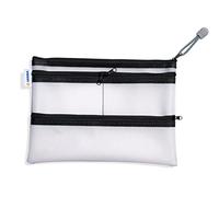 HERMA Carpeta para Documentos A5 con Cremallera y Compartimentos, Bolsillo Impermeable con Cremallera, Carpeta de plástico con Cierre de Cremallera, Bolsillos Separados, Semitransparente, 26 x 20 cm