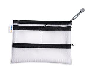 Herma Carpeta para Documentos A5 con Cremallera y Compartimentos, Bolsillo Impermeable con Cremallera, Carpeta de plástico con Cierre de Cremallera, Bolsillos Separados, Semitransparente, 26 x 20 cm