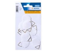HERMA Colgador de fotos pequeño blanco, 10 unidades, Ø 30 mm, autoadhesivo, para marcos de hasta 800 g, sin taladrar, resistente, ideal para cables o alambres