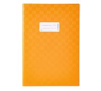 HERMA Cubierta de cuadernillo A4 naranja rafia, de polipropileno resistente y lavable, con etiqueta y estructura de rafia, protector para libros de ejercicios