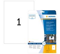 HERMA Etiquetas autoadhesivas de película, 1 etiqueta por hoja A4, 320 hojas, 210 x 297 mm, 320 etiquetas, etiquetas adhesivas en blanco resistentes a la intemperie, etiquetas adhesivas para impresora