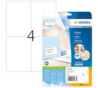 HERMA Etiquetas autoadhesivas multiusos, 4 etiquetas por hoja A4, 100 etiquetas para impresoras láser y de inyección de tinta, grandes, 105 x 148 mm (5063)