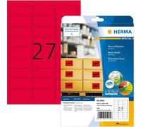 Herma etiquetas neÓn a4 63.5 x 29.6mm rojo fluorescente