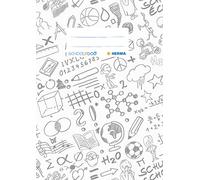 HERMA Funda para cuaderno de ejercicios A5, diseño escolar, con etiqueta de inscripción, hecha de plástico lavable y resistente, chaquetas para la escuela, color blanco
