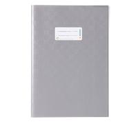 Herma - Funda para libro de ejercicios (plástico, DIN A4, cubierta de rafia), color blanco, color gris 4 gedeckt mit Baststruktur, 1 Stück