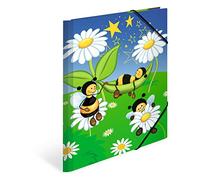 HERMA Juego de carpetas A4 de abejas, 3 unidades, de cartón con diseño de guardería, goma, solapas interiores e impresión interior para niños, niñas y niños