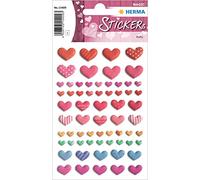 Herma Love Love - Pegatinas autoadhesivas con motivos de amor para el día de San Valentín, bodas, manualidades, scrapbooking o como regalo, 36 pegatinas decorativas, color Alegres corazones de colores.