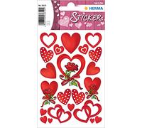 Herma Love - Pegatinas autoadhesivas con motivos de amor para el día de San Valentín, bodas, manualidades, scrapbooking o como regalo, 36 pegatinas decorativas, color Corazones y rosas.