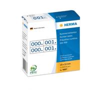 HERMA Number Labels 0-999, Double, 2000 Pieces, 22 x 10 mm, Self-Adhesive, Matte