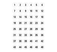 HERMA Numbers 12mm 1-240 paper white black 5 sh. Blanco - Etiqueta autoadhesiva Pegatina (Blanco, 12mm, 12 mm, 5 hojas)