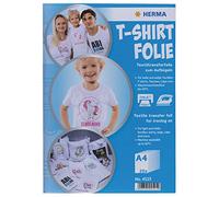 HERMA Papel de transferencia para tejidos claros, papel de planchado A4 para impresión y planchado, 20 hojas, lámina de transferencia para tela blanca, lámina de planchado para personalizar, camiseta