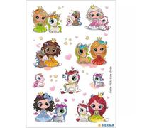 Herma: Paquete de calcomanías de princesas y unicornios