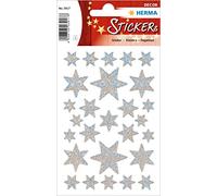 HERMA Pegatina de Vinilo con diseño de Estrellas de 6 Puntas Plateadas, tamaño único