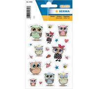 HERMA Pegatinas con purpurina Euli & Friends, pegatinas autoadhesivas de película con purpurina para niños, 15 pegatinas de animales multicolor