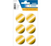 HERMA Pegatinas de lunares dorados, 18 etiquetas, Ø 32 mm, redondas, en blanco, mate, permanentes, doradas, etiquetas de identificación