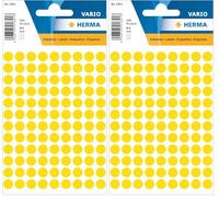 HERMA Pegatinas de puntos amarillos, 540 etiquetas, Ø 8 mm, 108 etiquetas por hoja, etiquetas autoadhesivas redondas de color, puntos de marcado en blanco, calcomanías circulares adhesivas para