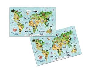HERMA Protector de escritorio Niños Mapa mundial, 55 x 35 cm, base antideslizante, impresa por ambas caras, limpiable, de cartón resistente