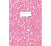 HERMA Schoolydoo 19423 - Fundas para cuadernos A4, color rosa, 10 unidades, con etiqueta, de película de polipropileno resistente y lavable, juego de fundas para cuadernos escolares, color rosa