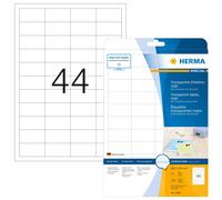 HERMA Self Adhesive Clear Heavy Duty Weatherproof Labels, 44 Labels Per A4 Sheet