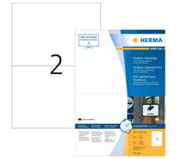 HERMA Self Adhesive Film Labels, 80 Labels per Pack, A4 Sheet, 210 x 148 mm, Whi