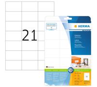 HERMA Self Adhesive Multi-Purpose Labels, 21 Labels Per A4 Sheet, 210 Labels For