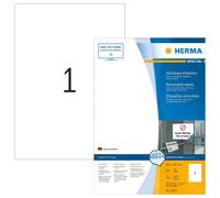 HERMA Self Adhesive Removable Multi-Purpose Labels, 1 Label Per A4 Sheet, 100 La