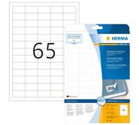 HERMA Self Adhesive Removable Multi-Purpose Labels, 65 Labels Per A4 Sheet, 1625