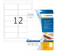 HERMA Stretchable Self Adhesive Weatherproof Foil Labels, 12 Labels Per A4 Sheet