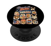 Hermana de béisbol Retro Estoy aquí para los bocadillos Softbol PopSockets PopGrip Adhesivo