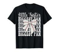 Hermana del béisbol Niña del béisbol Hermana pequeña La mayor fanática Camiseta