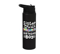 Hermana del Cumpleaños Niño Choo Choo Tren Familia Coincidencia Stainless Steel Insulated Water Bottle