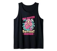 Hermana Mayor Del Cumpleaños Sirena Fiesta Hermanas Cumpleaños Camiseta sin Mangas