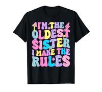 Hermana Mayor I Make The Rules Funny Matching Hermano Camiseta gráfica económica, Hombre, Negro, XL