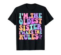 Hermana Mayor I Make The Rules Funny Matching Hermano Camiseta gráfica económica, Hombre, Negro, XL