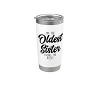 Hermana mayor I Make The Rules Funny Matching Hermano Vaso térmico de acero inoxidable de doble pared