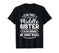 Hermana Mediana, yo Soy la razón por la Que Tenemos Reglas Divertidas Camiseta gráfica económica, Hombre, Negro, S