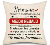 Hermana Tenerte como Hermana Mundo Funda de Cojín Regalo para Mujer Chica de Mayor Pequeña Hermana Regalos de Inspirador Graduación Funda de Cojín Cumpleaños Navidad (Hermana-b)