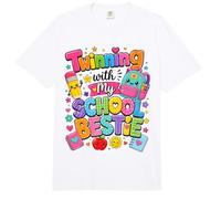 Hermanamiento con mi Mejor Amiga de la Escuela, Linda Amiga Que Coincide, Twin Day Comfort Colors Adult Heavyweight T-Shirt