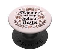 Hermanamiento con mi Mejor Amiga de la Escuela, Linda Amiga Que Coincide, Twin Day PopSockets PopGrip Adhesivo