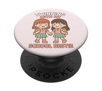 Hermanamiento con mi Mejor Amiga de la Escuela, Linda Amiga Que Coincide, Twin Day PopSockets PopGrip Adhesivo