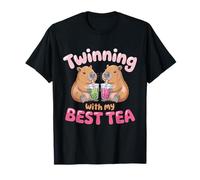 Hermanamiento con mi Mejor Amiga del té Capybara Bubble Tea Camiseta