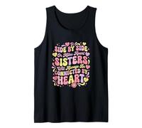 Hermanas Bonded by Heart Side by Side Or Miles Apart Hermanos Camiseta sin Mangas