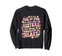 Hermanas Bonded by Heart Side by Side Or Miles Apart Hermanos Sudadera