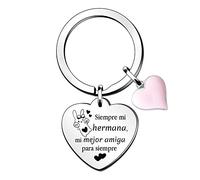 Hermanas Llaveros Familia Amor Apreciar Llavero Cumpleaños Regalo Mujeres Graduación Inspirador Acompañar Recuerdo Navidad Regalo Corazón Rosa Etiqueta Linda Siempre Mi Hermana Por Siempre Mi Amiga